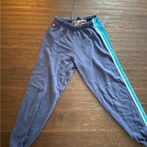 Aviator Nation Blue Sweatpants with Elastic Waistband